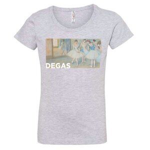 NWT Degas Print Big Girls Gray T-shirt - At the Dancing Rehearsal…